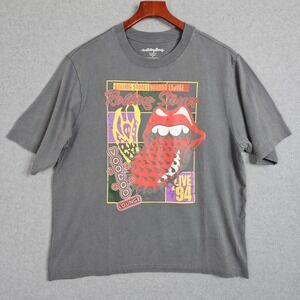Rolling Stones Voodoo Lounge Live 94 Graphic Crop T-Shirt Mens Size M Gray New